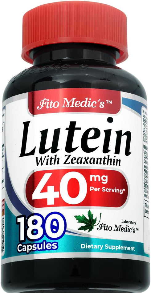 FITO MEDIC'S Lab | lutein |180 Capsules |40 mg| lutein 40mg | lutein and zeaxanthin supplements | concentrate extract | lutein 40 mg | lutein and zeaxanthin | zeaxanthin | Ultra high Absorption.