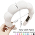 Spa Headbands for Washing Face or Makeup, Sponge Bubble Skincare Headbands, Puffy Terry Cloth Hairband for Women, Skin Care Makeup Headwear Hair Accessories for Girls (White)