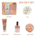 Spa Gift for Women, 4 Pcs Relaxation Set with Body Lotion, Body Spray, Bath Salts & Puff - Self Care Gifts by Draizee