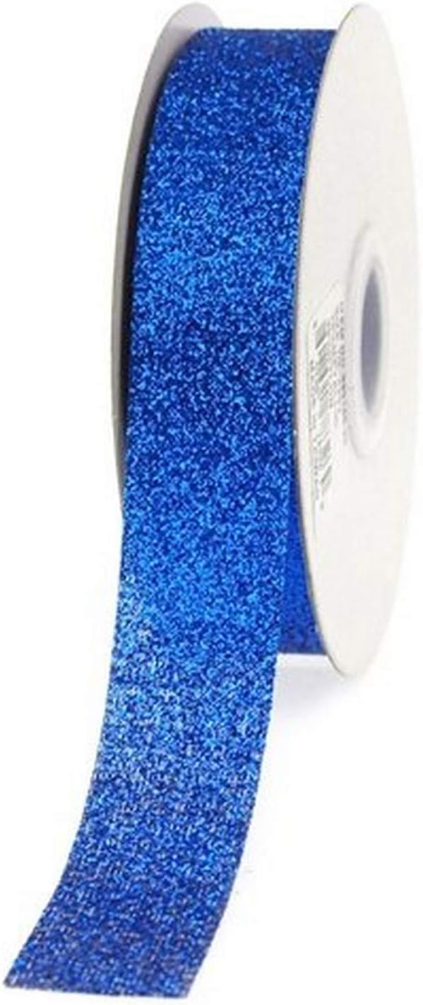 Homeford Firefly Imports Glitter Ribbon Wrapping, 7/8-Inch, 25 Yards, Royal Blue, 7/8" by Homeford