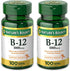 Nature's Bounty Natural Vitamin B12, 1000mcg, 100 Tablets, Pack of 2