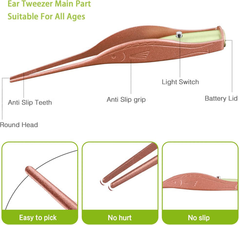 4 Pack Ear Pick with Light - Ear Cleaner Tool Kit for Kids and Adults with Storage Box
