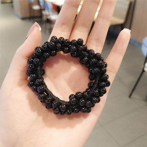 LOVEF 3 Pcs Fashion Women Pearls Beads Hair Band Rope Scrunchie Ponytail Holder