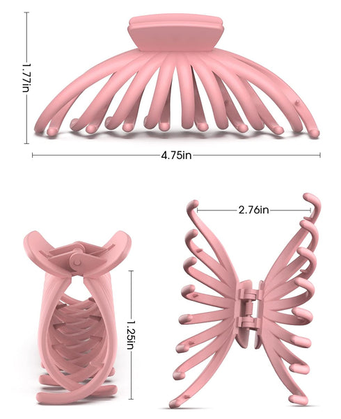 OPAUL Hair Clips for Women, Matte Nonslip Large Claw Clips for Thick and Thin Hair, 4.7 Inch
