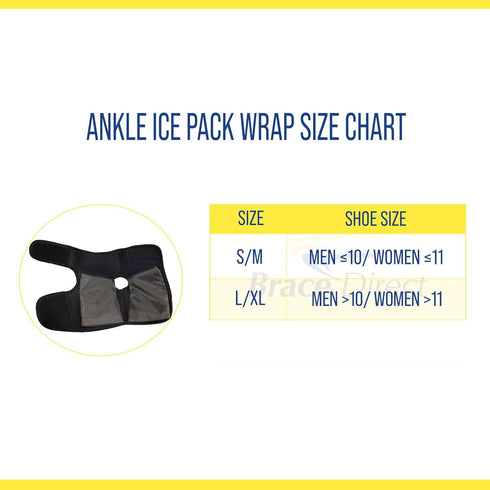 Ankle & Foot Reusable Gel Ice Pack Cold Wrap by Brace Direct - Pain Relief for Achilles Tendinitis, Sprains & Injury