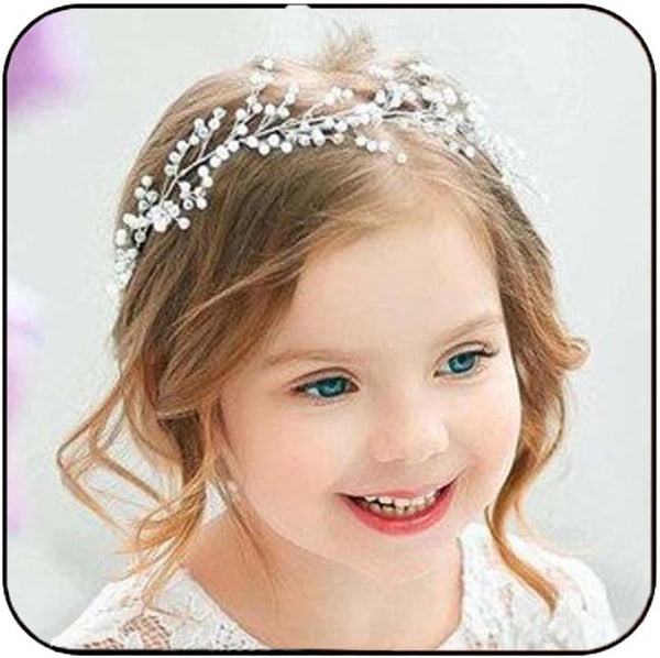 Yean Babys Breath Hair Piece, Wedding Hair Vine, Silver Rhinestone Headband, Bridal Flower Vine Accessories
