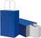 Toovip 50 Pack 5.25x3.25x8.25 Inch Small Royal Blue Kraft Paper Bags with Handles Bulk for Gift Wrap Bags Party