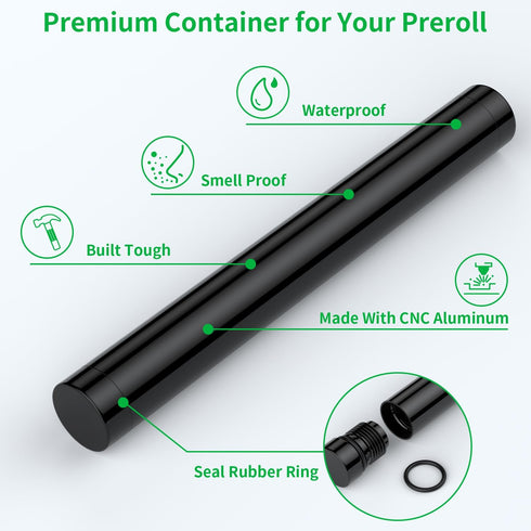 Portable Aluminum Metal Tube Container (2 Pack), Waterproof Storage Tube Holder Case, Fits in Pocket or Purse