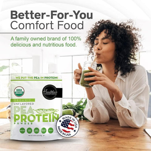 Pea Vegan Protein Powder 16oz - 100% Plant Based, Low Sodium, Gluten Free & Keto Friendly
