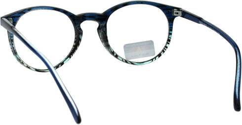 Round Thin Plastic Keyhole Horn Rim Tri-focal Progressive Reader Eyeglasses