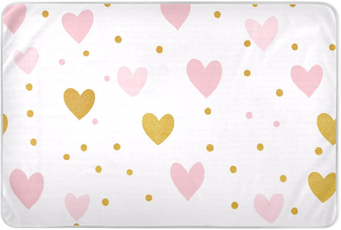 miaozhen Heart Dot Valentine's Day Extra Large Resuable Changing Pad Covers Soft Absorbent