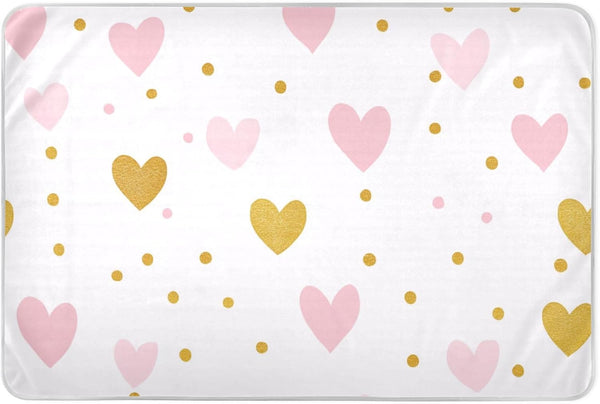 miaozhen Heart Dot Valentine's Day Extra Large Resuable Changing Pad Covers Soft Absorbent