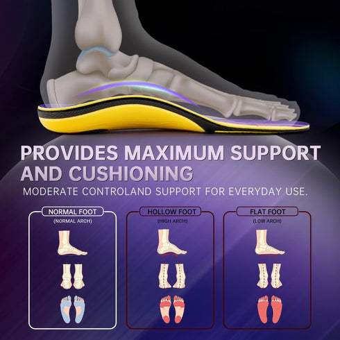 VALSOLE Plantar Fasciitis Insoles for Men Women, Heavy Duty Support Orthotics for Flat Feet, Arch Pain, Heel Pain Relief