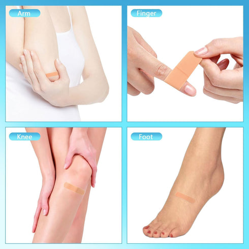 M-Aimee 1500 Pack (5 Pcs Variety Adhesive Bandages Bulk Waterproof Adhesive Breathable Bandages for Sensitive Skin