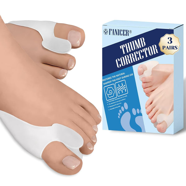 Pack of 6 Bunion Cushion Protector - Reusable Bunion Pads with Separator for Big Toe, Gel Shield for Foot Pain Relief