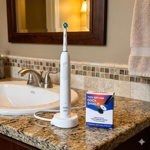 Tidy Brush Dock (50 Count) Shield Electric Toothbrush Dock Protector, Compatible with Oral-B / Braun Chargers
