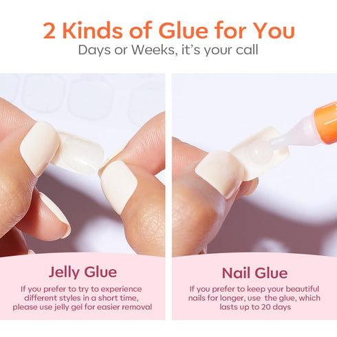 Modelones 32Pcs Red Press on Nails, Upgrade Short Square Fake Nails, Reusable Nail Kit with Glue, Mini Nail File, 16