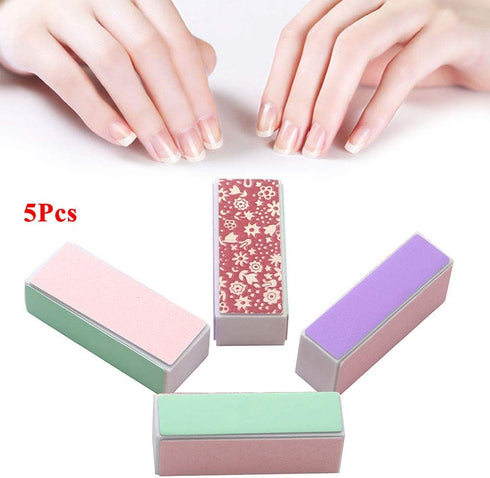 YIMART 5Pcs/set Nail Art Buffer Block Nail File for Nail Polish UV Gel Manicure Pedicure Buffing Sanding Polish (Flower)