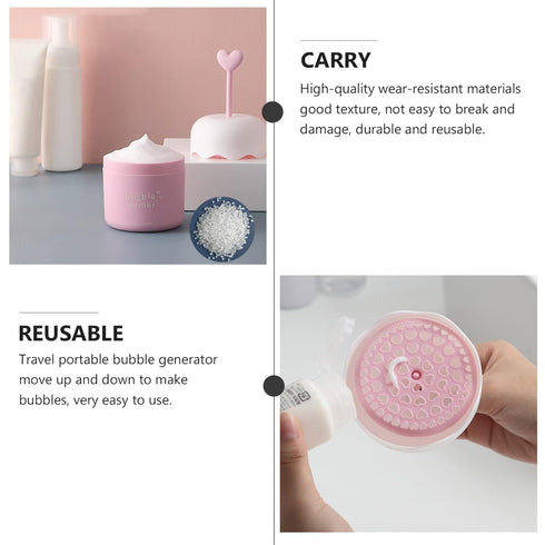 DOITOOL Face Wash Foam Maker, Cute Facial Cleansing Tool for Deep Skincare Cleaner, Travel Household (Pink)