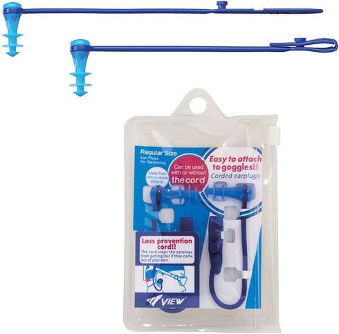 VIEW Swimming Gear Silicone 2-Way Ear Plugs, Blue, VA-1201A-BL