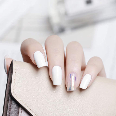 VENALISA 2Pcs Black White Gel Nail Polish Kit, Soak Off UV LED Nail Art Starter Manicure Salon DIY at Home