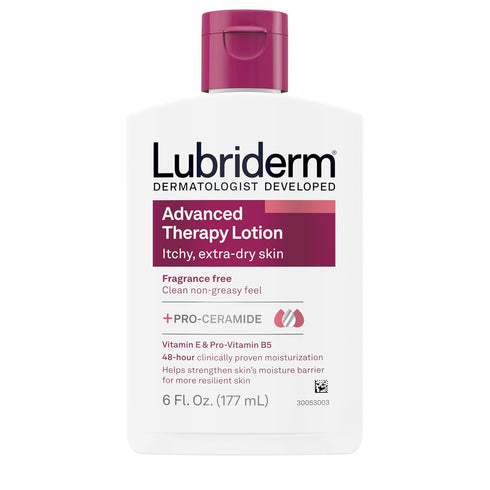 Lubriderm Advanced Therapy Fragrance-Free Moisturizing Hand & Body Lotion, 6 fl. oz