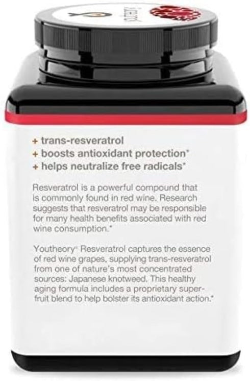 Youtheory Resveratrol with Acerola, 290 Count (1 Bottle)