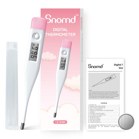 Digital Oral Thermometer for Adults and Children with LCD Display, Fever Alarm, Fast Reading for Oral, Rectal, Underarm