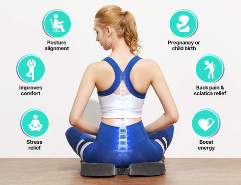 foverhom Gel Seat Cushion for Long Sitting, Office Chair Cushion for Tailbone Pain Relief, Non-Slip Orthopedic Memory