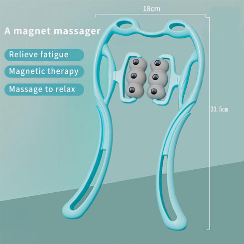 LEACHOI 6 12 Manual Cervical Neck Massager,With Wheels And Magnets, It Can Be Used To Massage The Cervical Spine, Waist