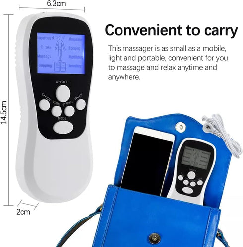 JSM020 8 4 Agam Mini Electronic Physiotherapy TENS Machine Massager with Modes and Pads (Rechargeable)