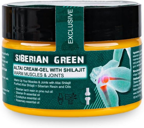 Altai Cream-Gel “Warm Muscles & Joints” with Shilajit Pine Nut Essential Oils Resin and Herbs 100ml