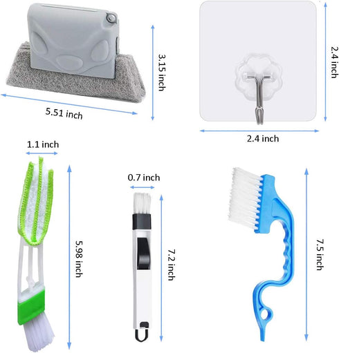 Magic Window Cleaning Brush Set, Hand-held Groove Gap Cleaning Tools for Window Blind and Sliding Door Track