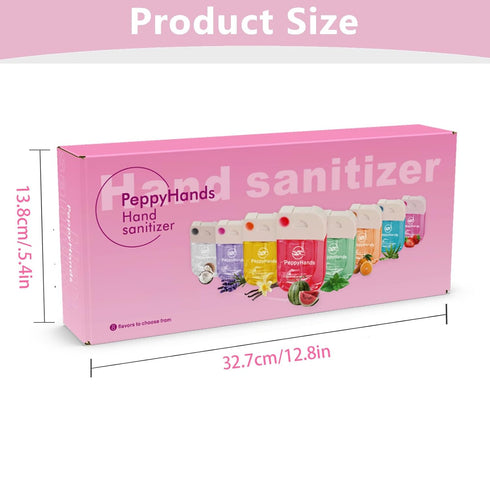PeppyHands 8 8 10.8 OZ. 500-Sprays (8Pcs) Pcs Hydrating Hand Sanitizer Spray, Scents, FL. Portable Sanitizer Spray