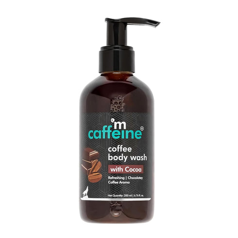 mCaffeine Coffee Body Wash with Cocoa for Refreshed Skin | Irresistible Chocolate Aroma | 200 ml Sulphate Free