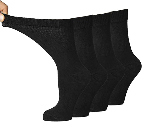 Diabetic Dress Socks Comfortable Soft Non-Constricting for Men Women - Ease Circulation Neuropathy Maternity (Black 4