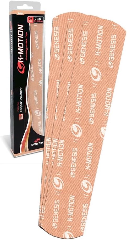 Genesis K-Motion Tape with Copper Infuzion, Beige Pre-Cut Pack