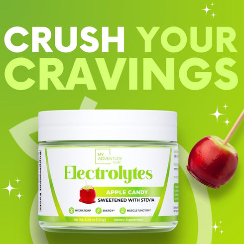 Zero Sugar - Apple Candy Electrolytes Powder - Caffeine Free Hydration with All Natural Ingredients, 30 Servings