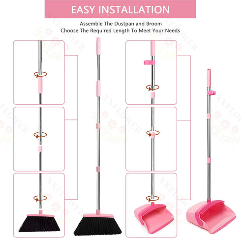 Set, Set Pack 1 Broom and Dustpan Dustpans with Broom Combo for Home, Heavy Dust Broom and Dustpan Combo, Long Handle