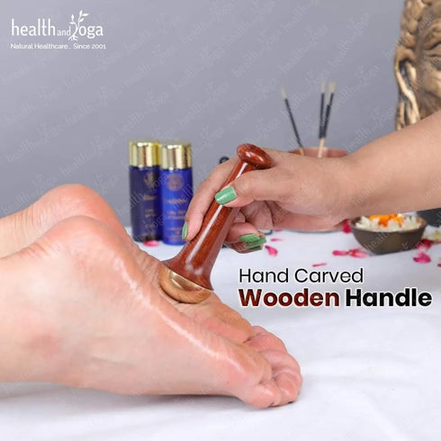 HealthAndYoga BronzEase Kansa Foot Massager - Kansa Wand Ayurveda Benefits of Bronze - Massage Wand to Restore Luster