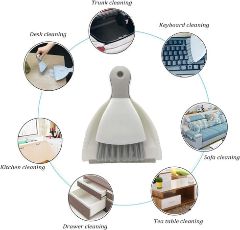 Dustpan and Brush Set, Mini Dust Pans with Brush for Table, Keyboard, Cat, Dog, Tiny Cleaning Broom