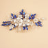 Kercisbeauty Flower Hair Comb for Women and Girls, Wedding Bridal Crystal Hair Piece in Blue