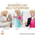 Shower Cap for Women, Extra Large Reusable Shower Cap for Men (Golden 4 Pack) Waterproof Long Hair Satin Double Layer