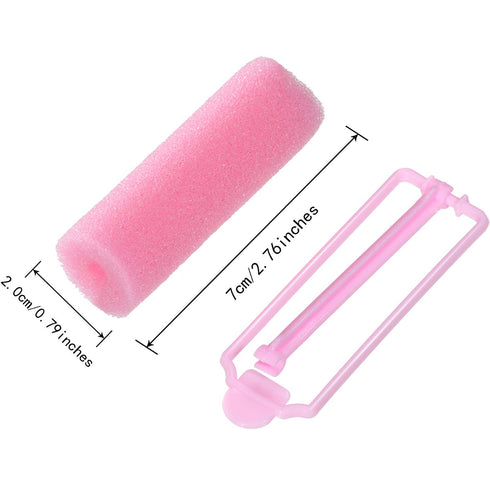 Zhehao 36 Pcs Small Pink Foam Hair Rollers for Heatless Curls, Flexible Sleeping Hairdressing Curler (0.79 x 2.76 Inch)