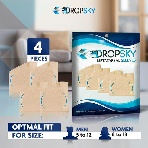 Metatarsal Pads Men Sleeves Inserts with Gel, 4-Pack Ball of Foot Cushions for Pain Relief