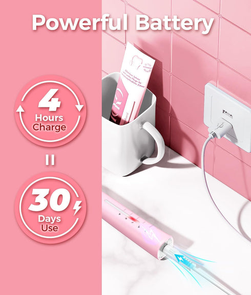 Electric Toothbrush for Adults with 8 Brush Heads, Sonic Toothbrush with 40000 VPM Deep Clean, Rechargeable