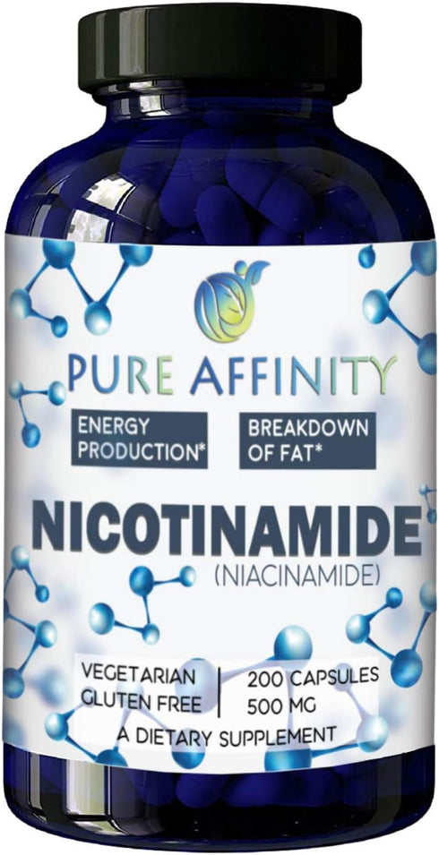 200 Count B3 Nicotinamide 500 mg, Flush-Free Niacin for Energy Booster, Cell Regenerator, Anti-Aging (200 Ct)