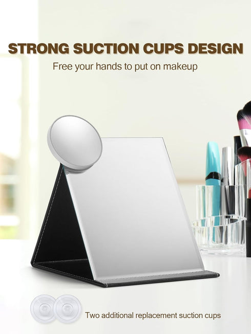 20X Magnifying Makeup Mirror with 2 Suction Cups, 3.5 inches, Grey, Includes Slant Tweezers, 1PCS