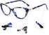 MARE AZZURO Progressive Blue Light Blocking Reading Glasses, Multifocus Readers 0-4.0 (Blue, 250)