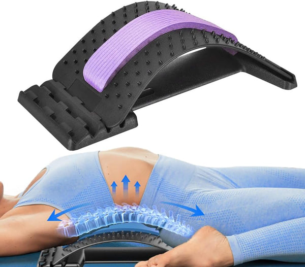 Back Stretcher for Lower Back Pain Relief, Adjustable Lumbar Massager, Back Stretching Device for Sciatica Pain Relief